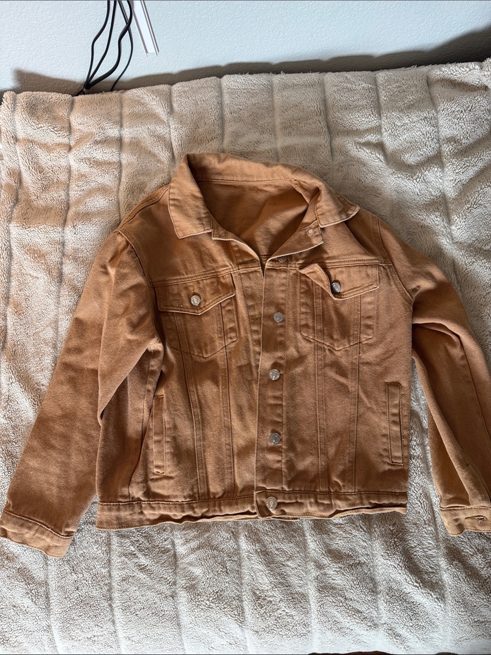 SHEIN Tan Denim Trucker Jacket
